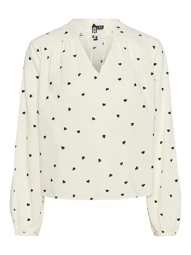 PIECES Pcnine LS V-Neck Top BC maglietta donna M scollo a V