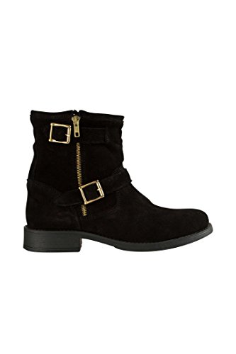 Pieces Iza Zipper Boot stivaletti donna neri pelle con zip