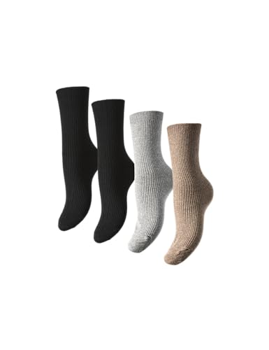 Pieces Pcmarta calzini donna neri 4 paia cotone