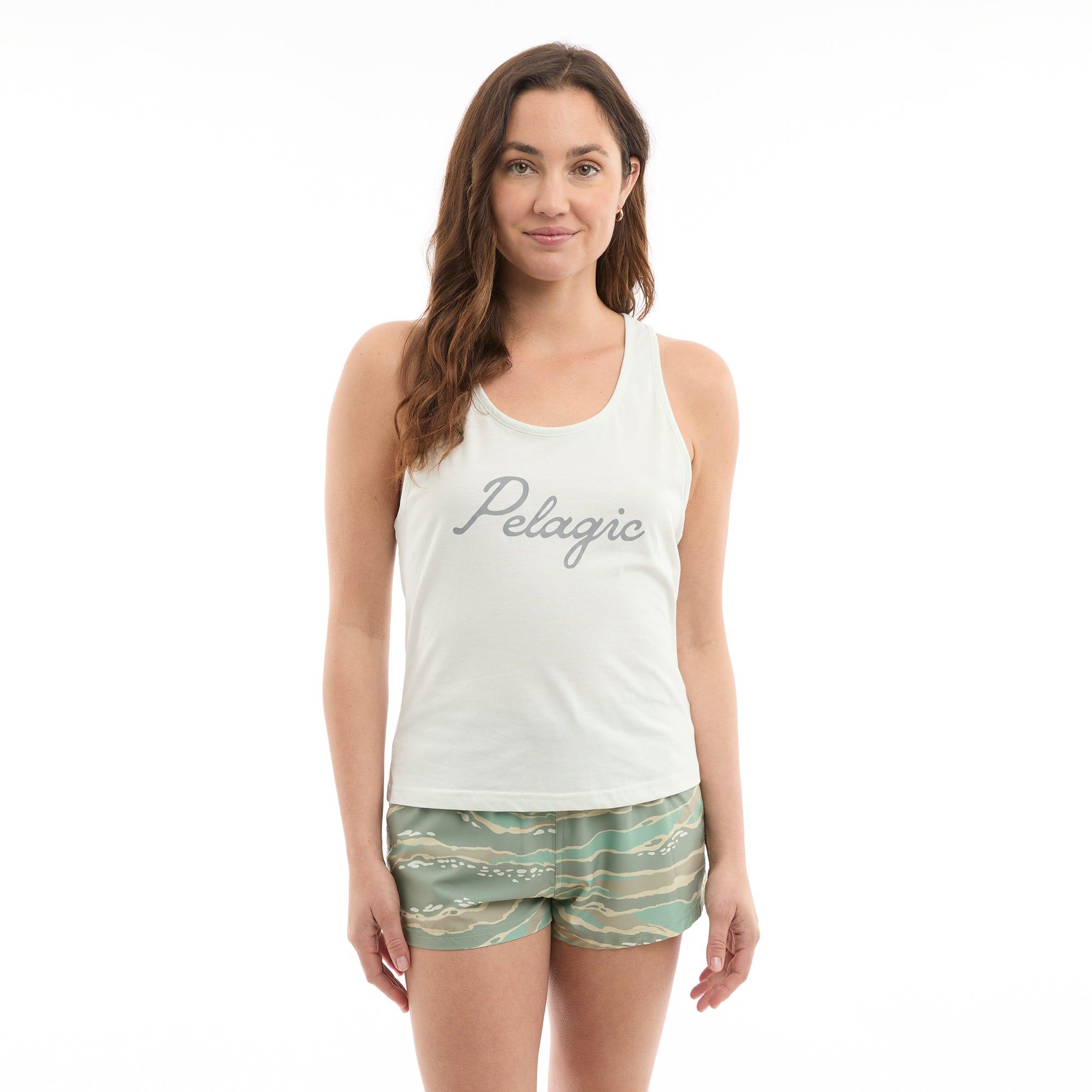 Pelagic Ws Lines In canotta donna Bone cotone organico