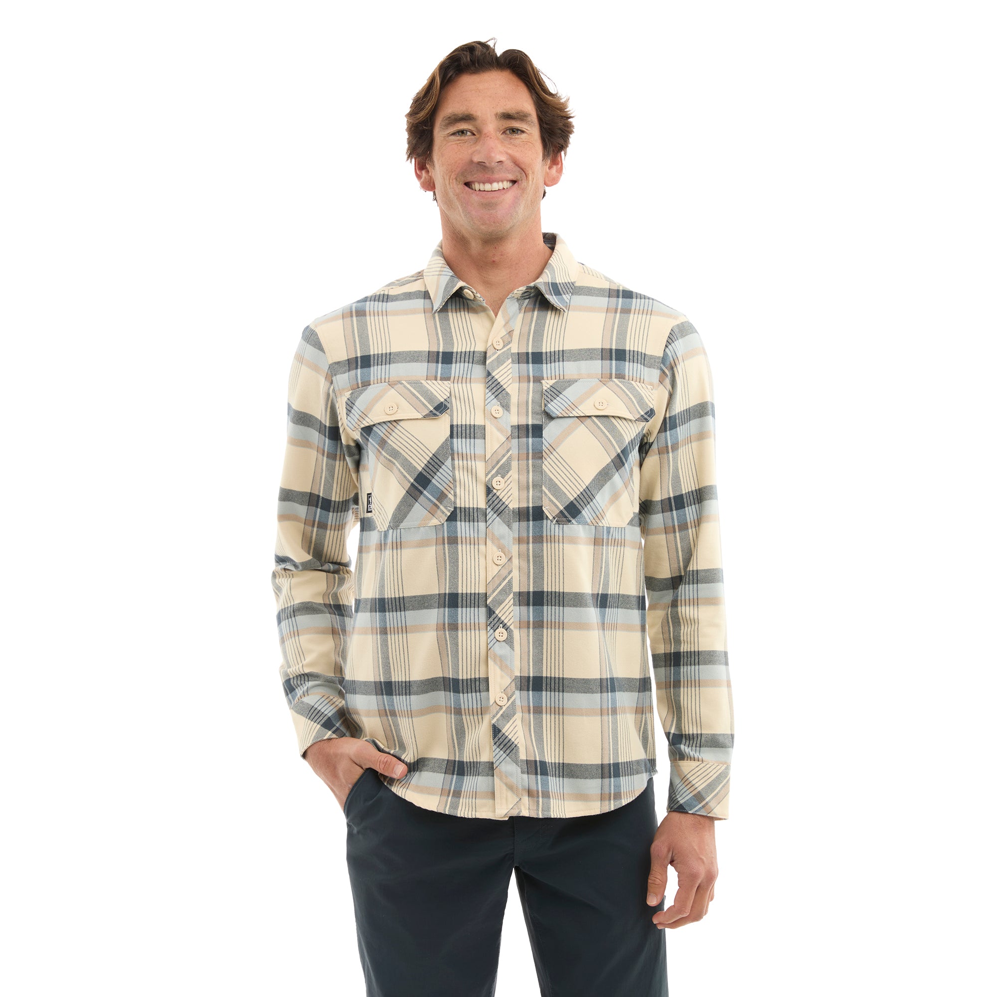 PELAGIC Faroe camicia flanella Sand cotone bio
