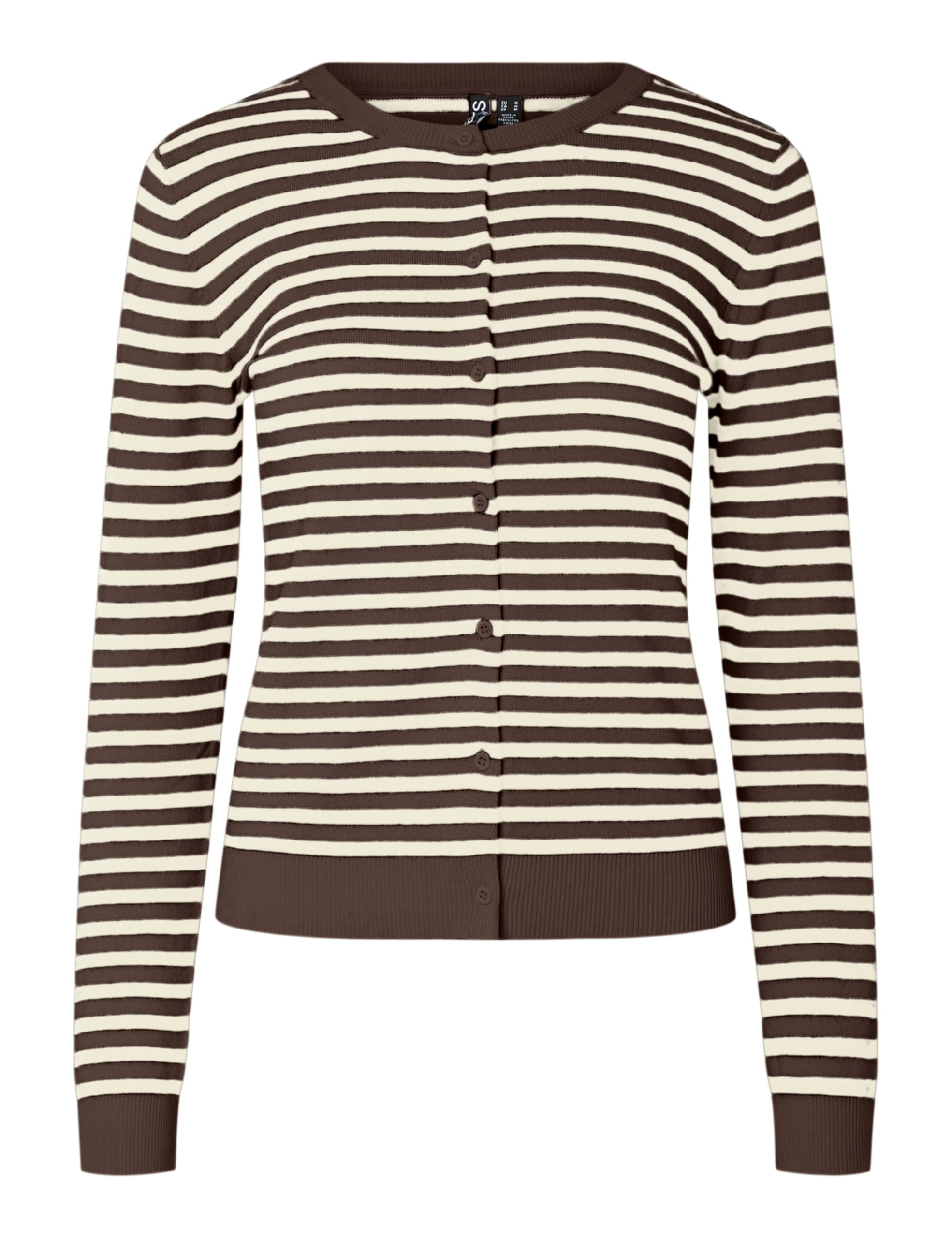 Pieces Pcnora cardigan donna XS scollo tondo marrone