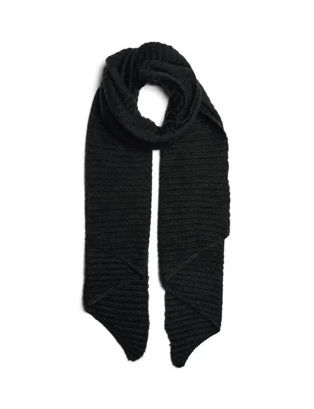 Pieces Pcpyron sciarpa lunga donna nera maglia