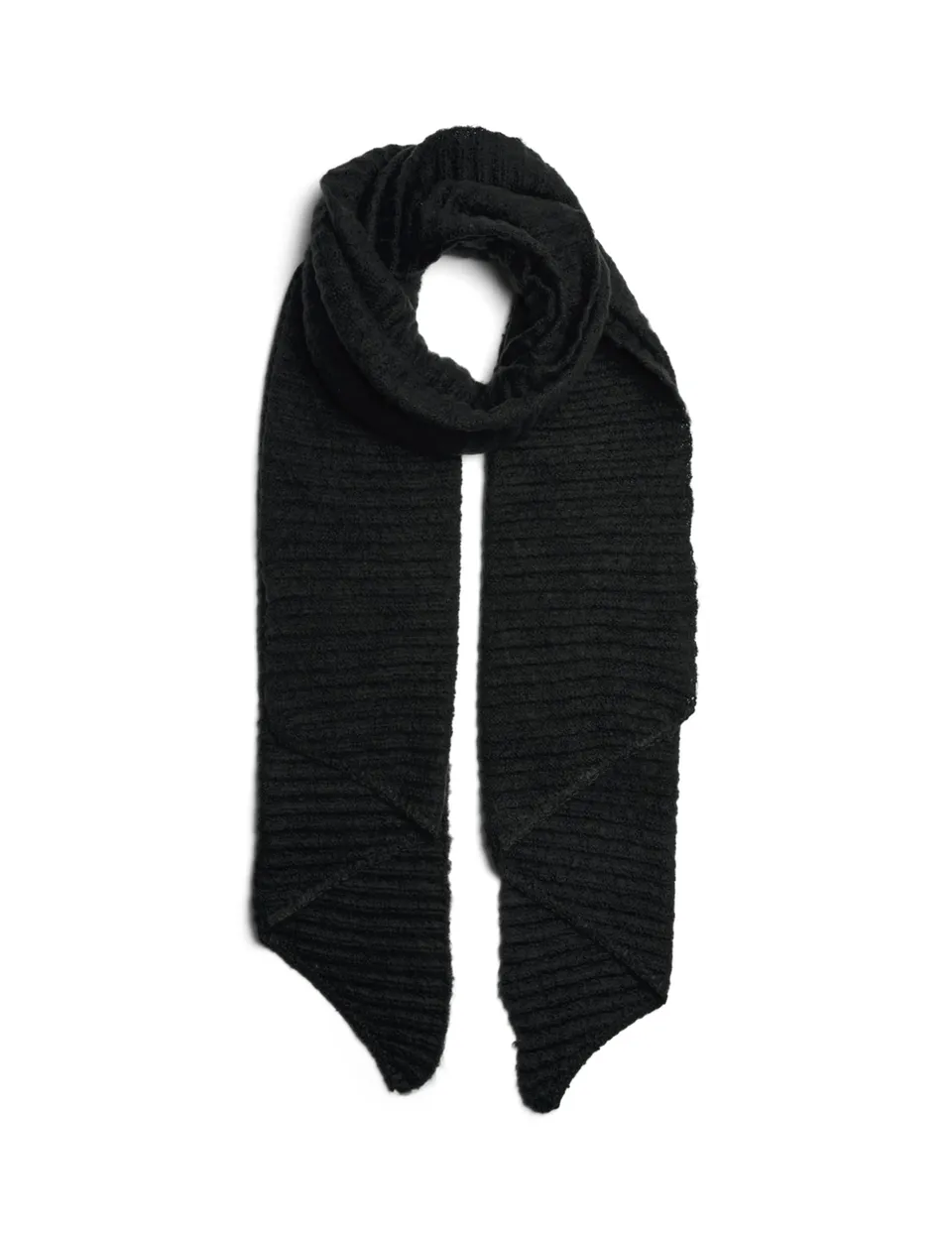 Pieces Pcpyron sciarpa lunga donna nera maglia