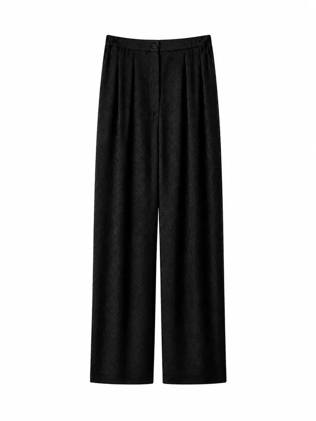 el.residu Risha Dot pantaloni seta neri pois