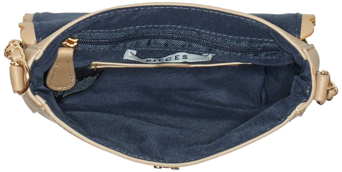 Pieces Pcsolvej Cross Body borsa a spalla beige similpelle