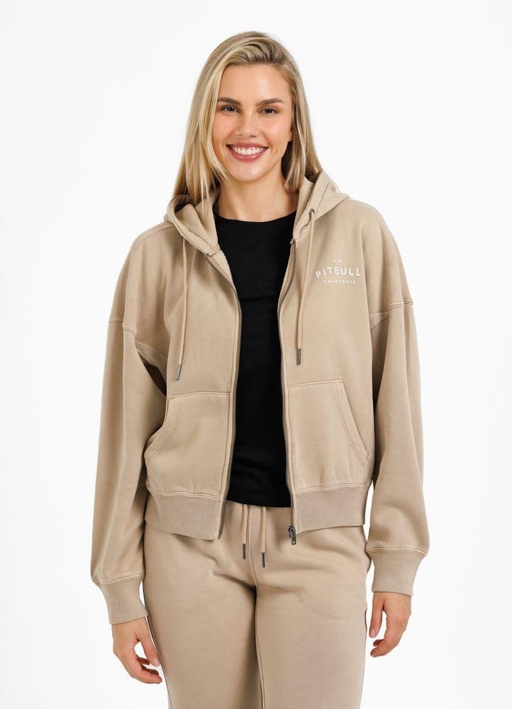 Pitbull Washed Manzanita Basics Hoody felpa donna con zip