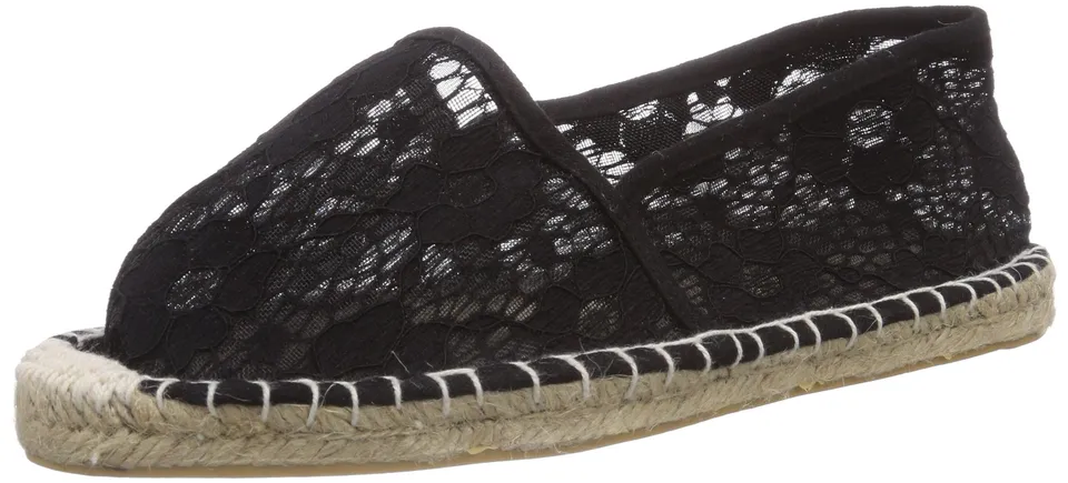 Pieces Haisha Lace espadrillas donna nere 38 EU tela