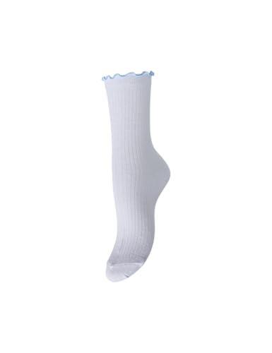 Pieces Pcafia Contrast Frill calzini bianchi volant taglia unica