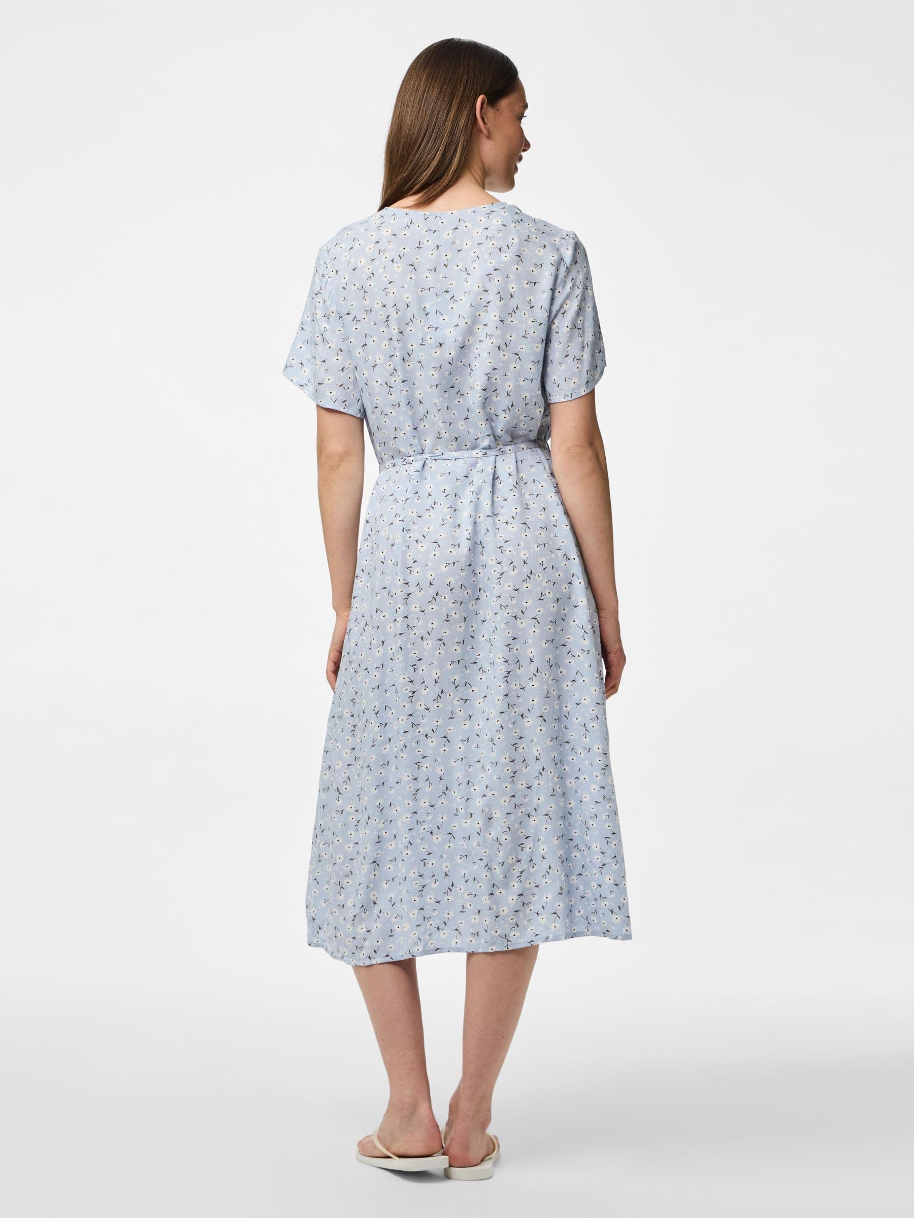 PIECES Pcnya V-Neck Midi abito donna scollo a V