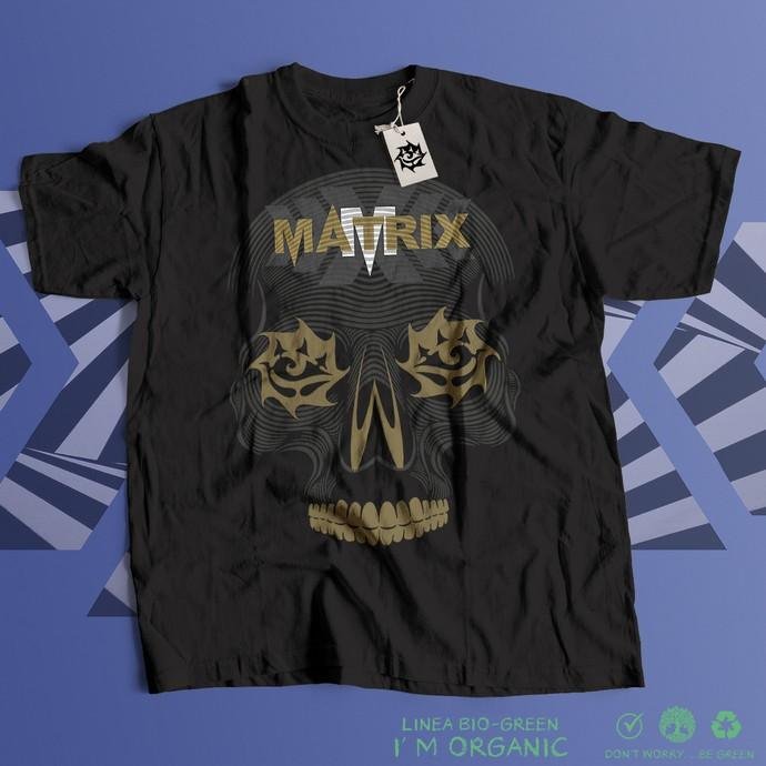 Matrix Skull t-shirt cotone unisex stampa teschio