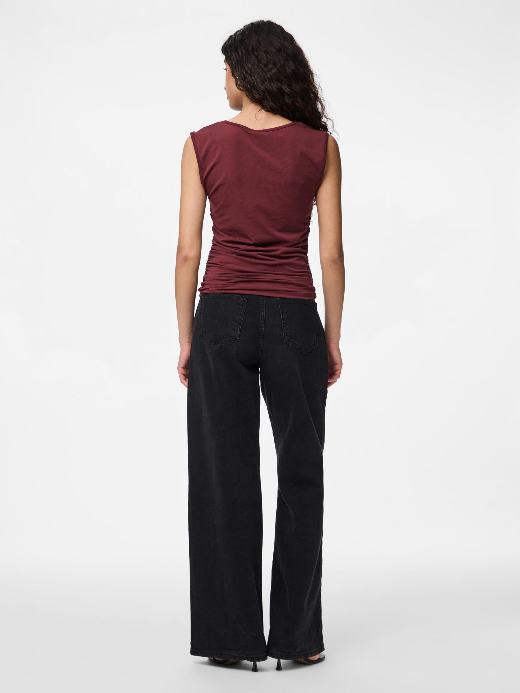 PIECES Pcmadison SL Ruching Top Noos BC top arricciato