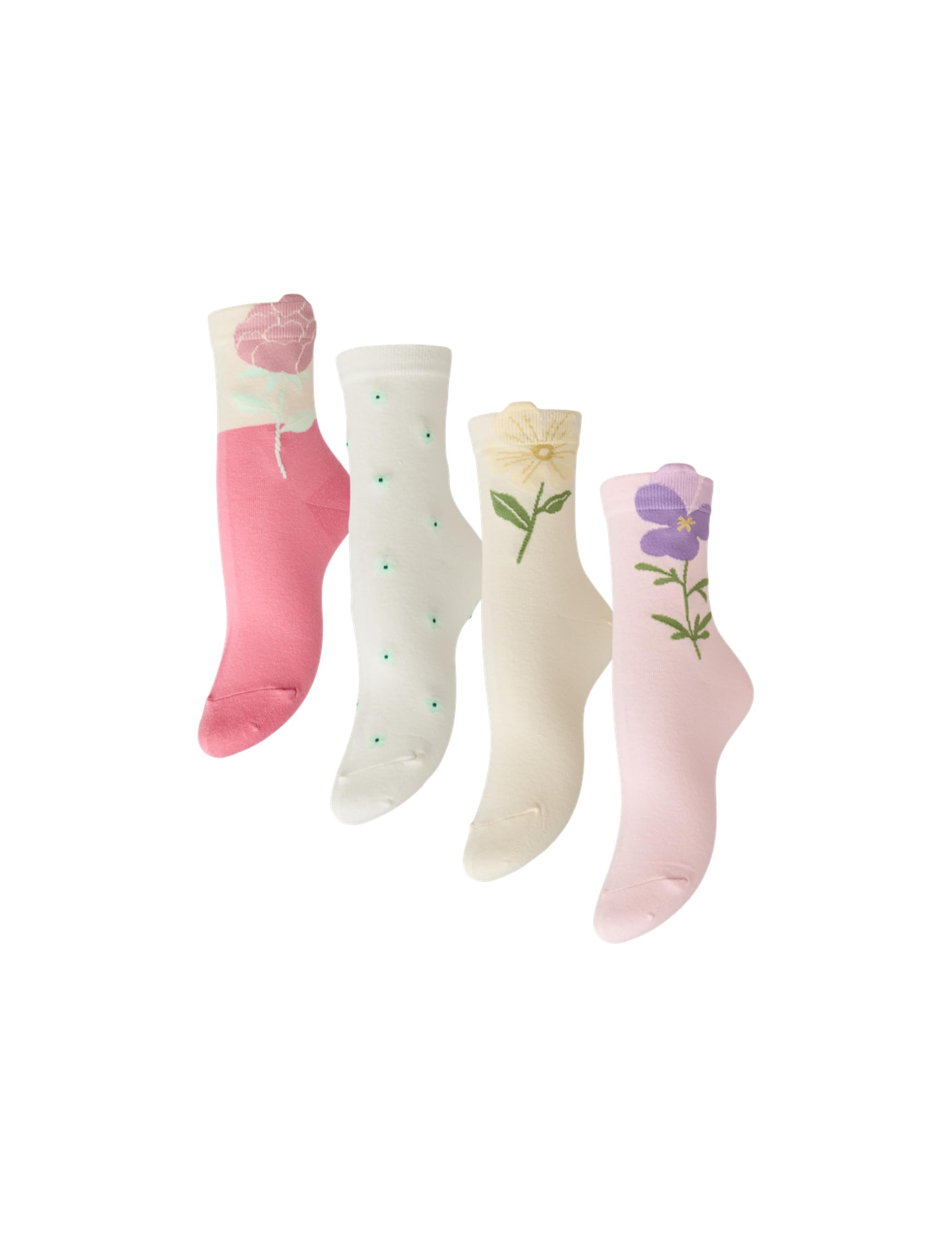 Pieces Pcbeatrice Socks 4 Pack calze donna 4 paia ortensia