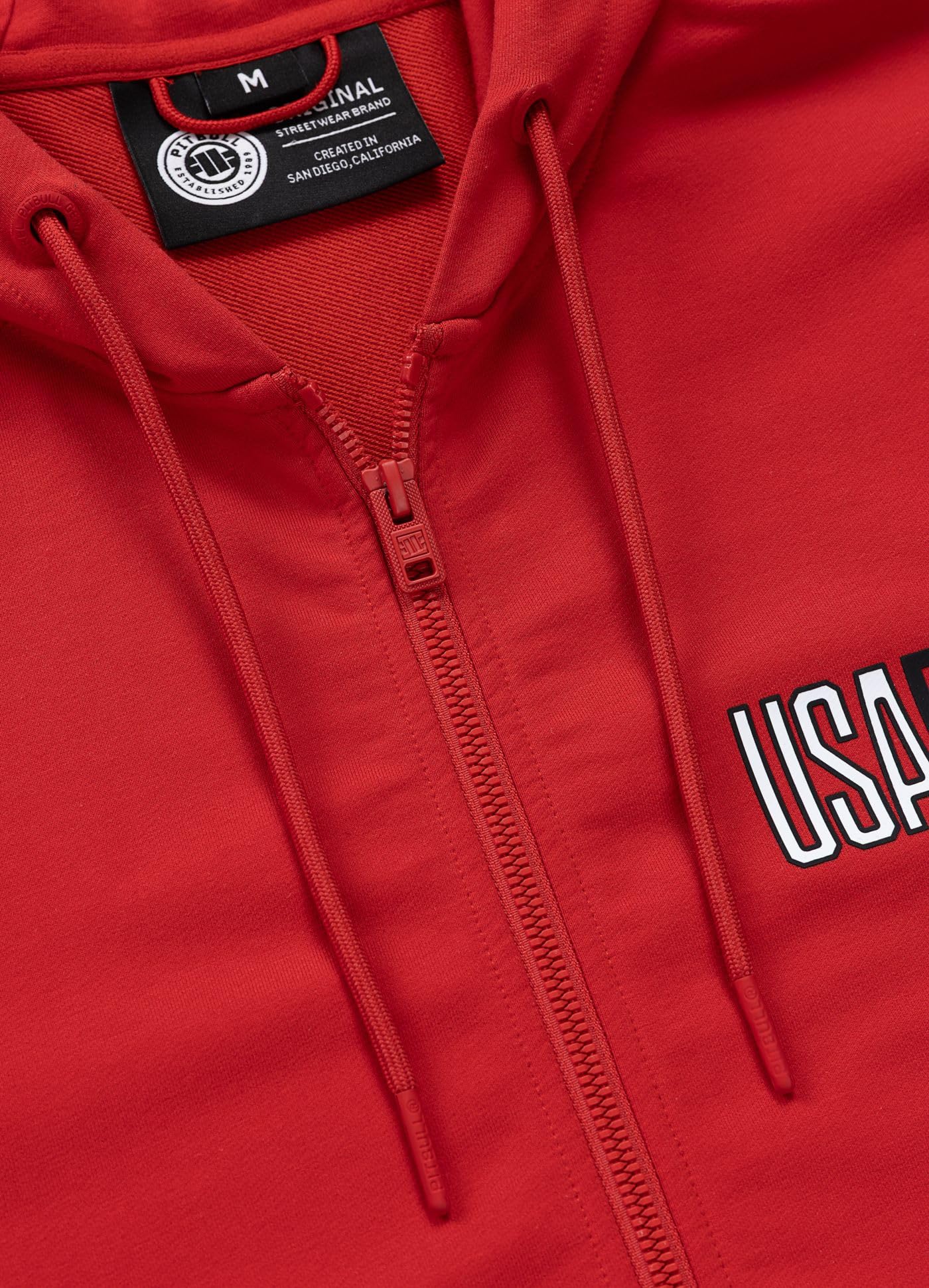 Pitbull USA felpa uomo con zip e cappuccio