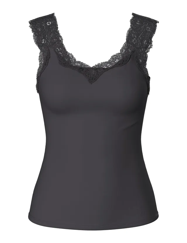 Pieces Pcbarbera top pizzo grigio taglia M