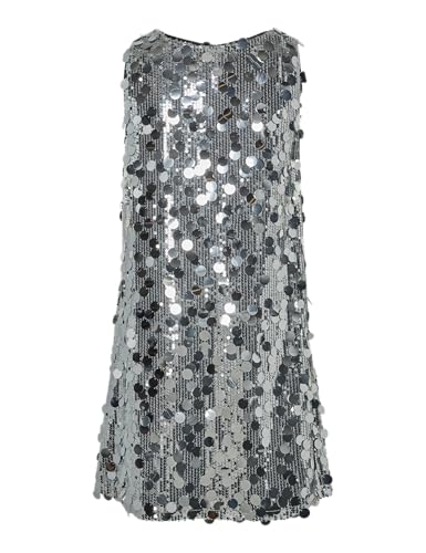 PIECES Pcmalou Sequin vestito paillettes argento XS elegante