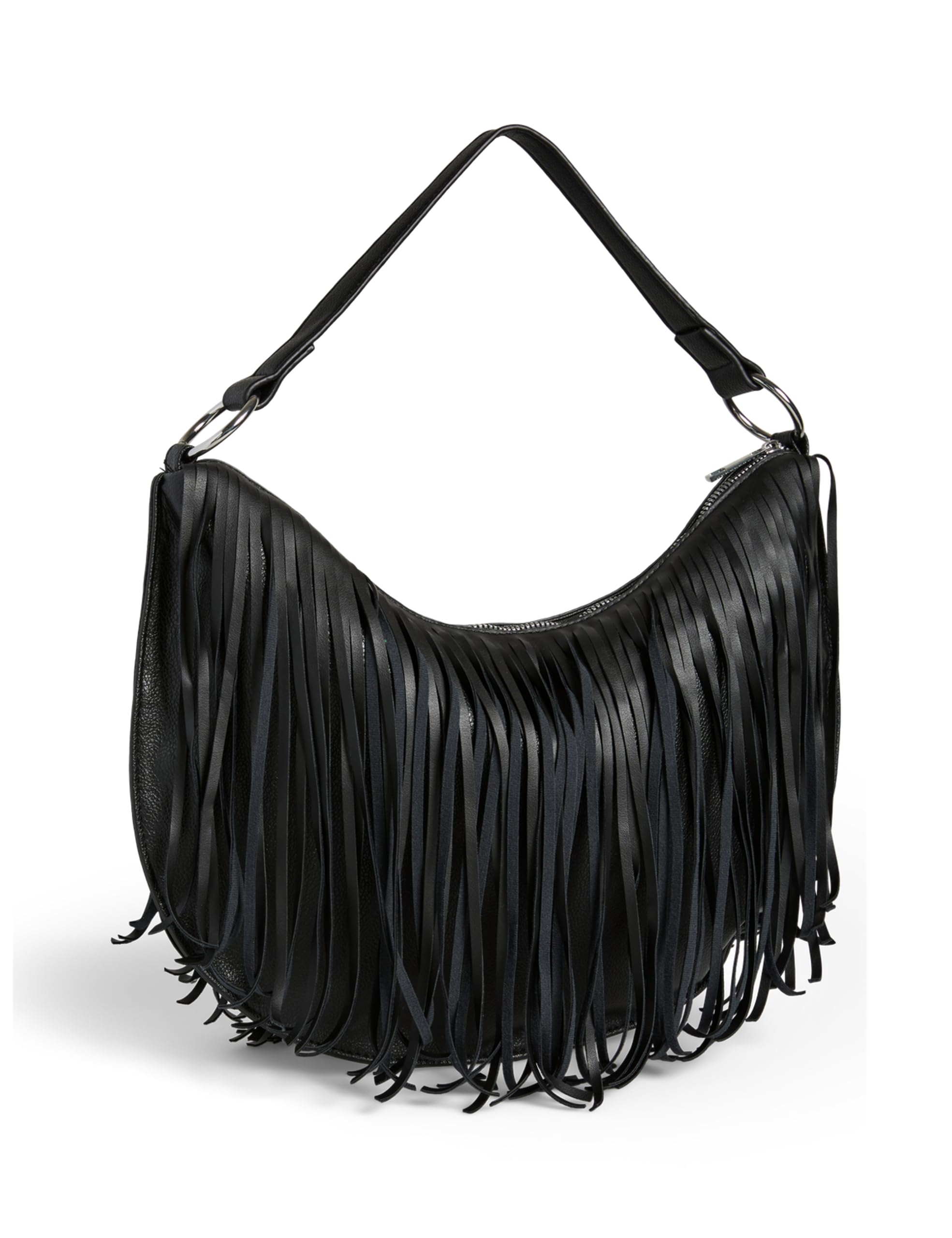 Pieces Pcpinna Fringes borsa tracolla nera cotone