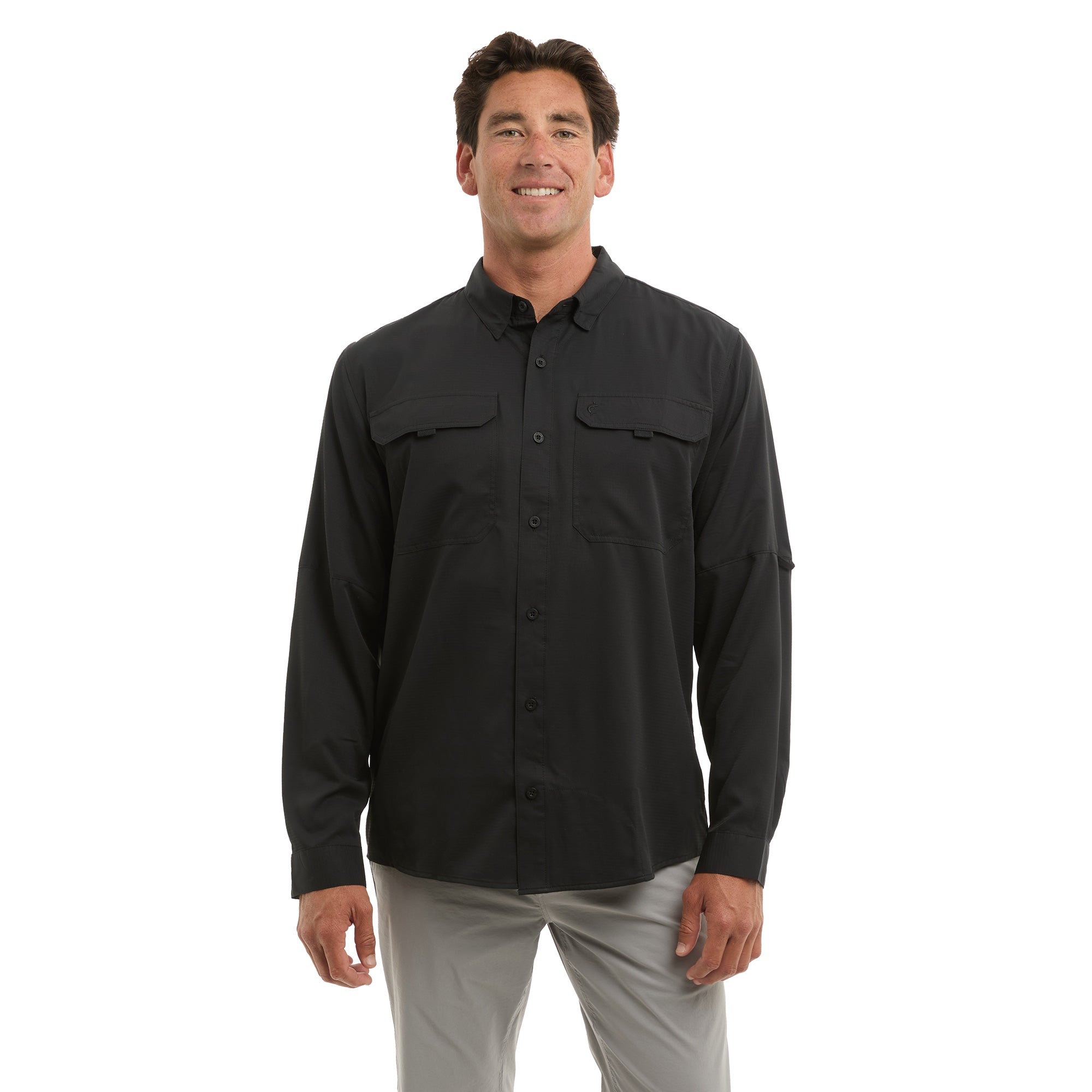 Pelagic Keys LS camicia uomo nera UPF 50+