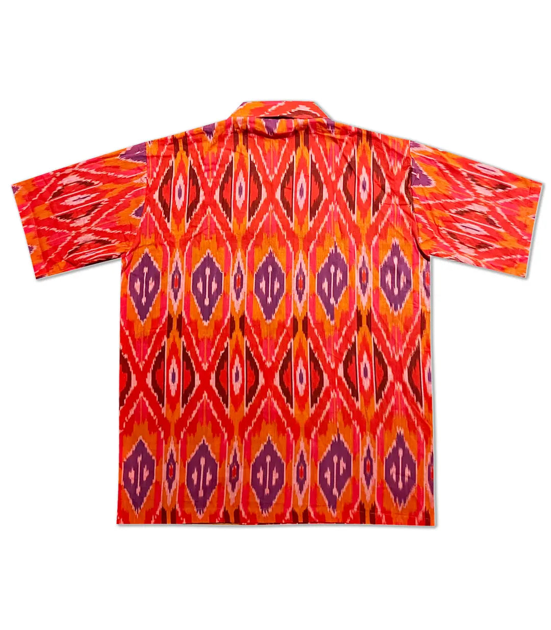 el.residu Sanya Ikat 3 camicia S/M rossa cotone