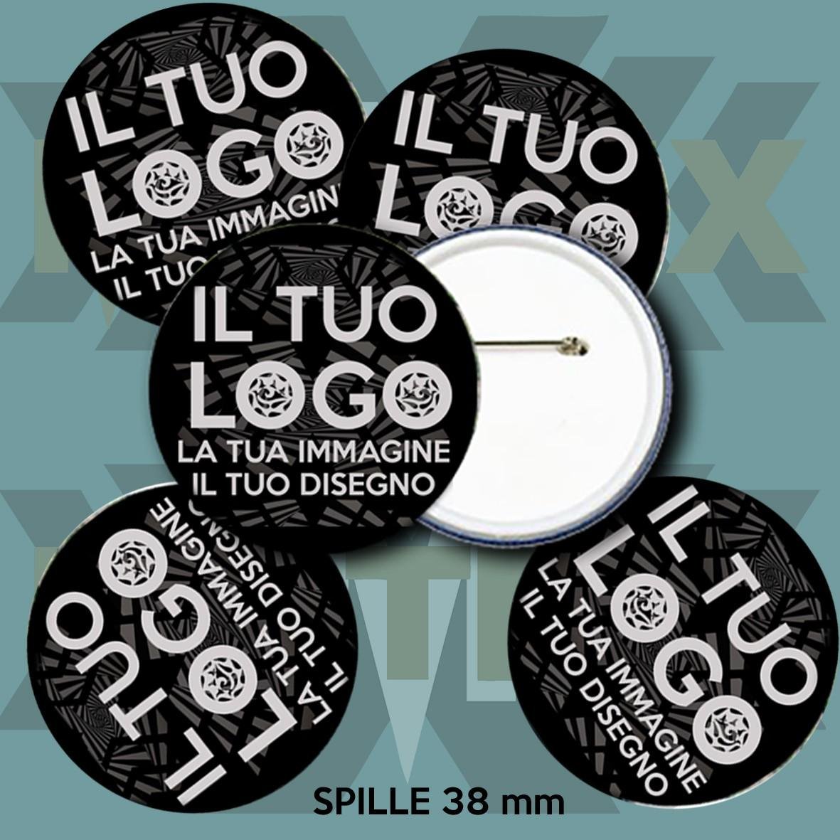 Matrix Music Store spilla personalizzata 38 mm metallo