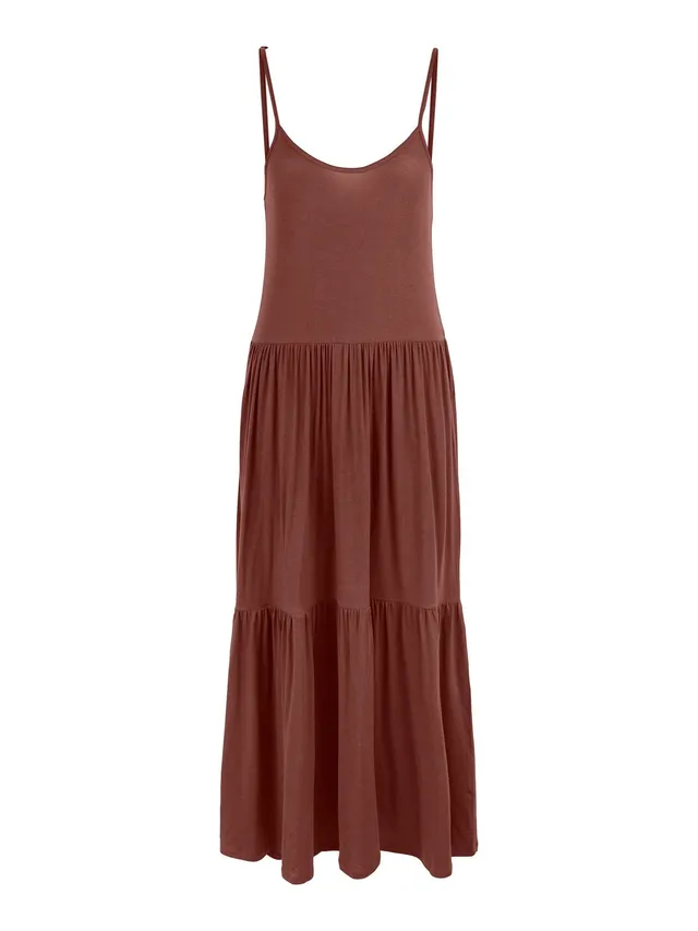 Pieces Pcneora Strap vestito midi donna elegante