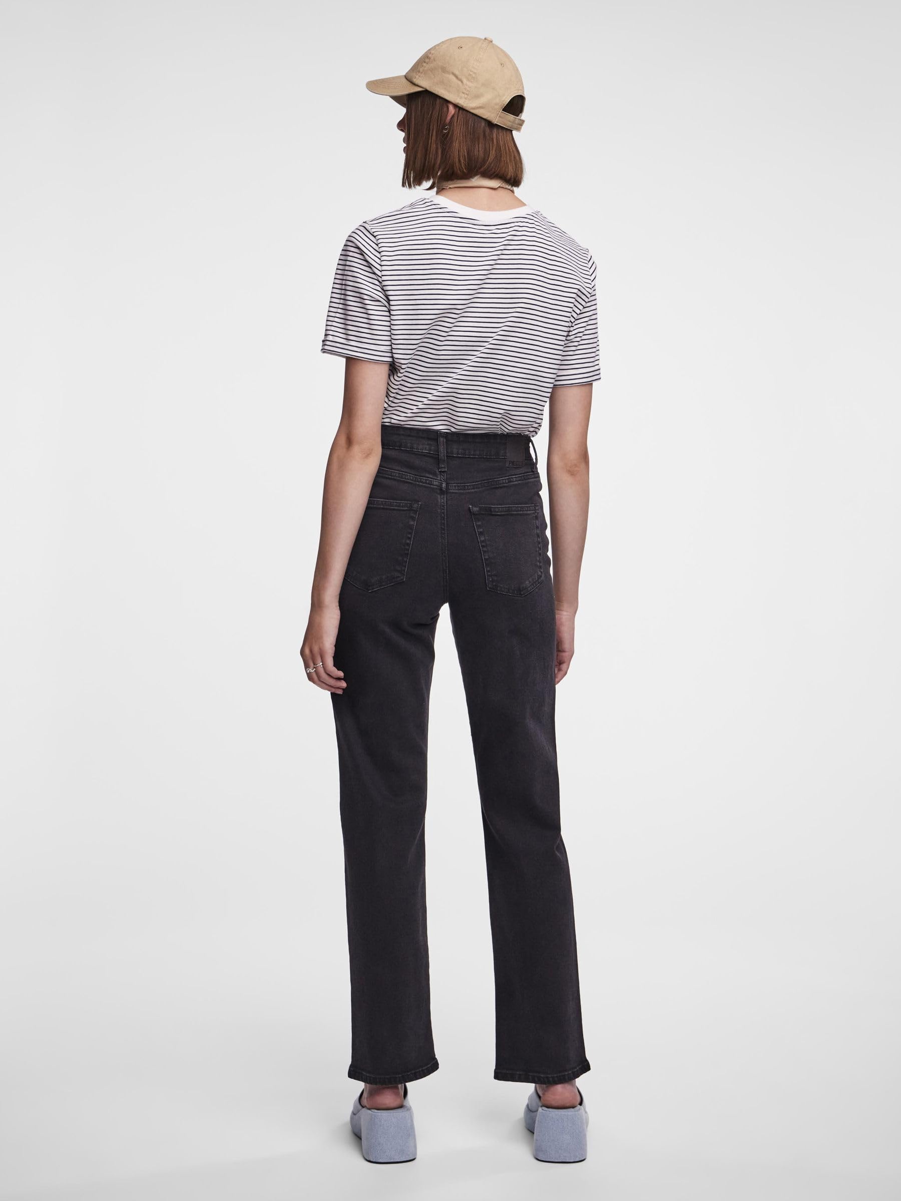 Pieces Pckelly HW Straight jeans donna blu denim