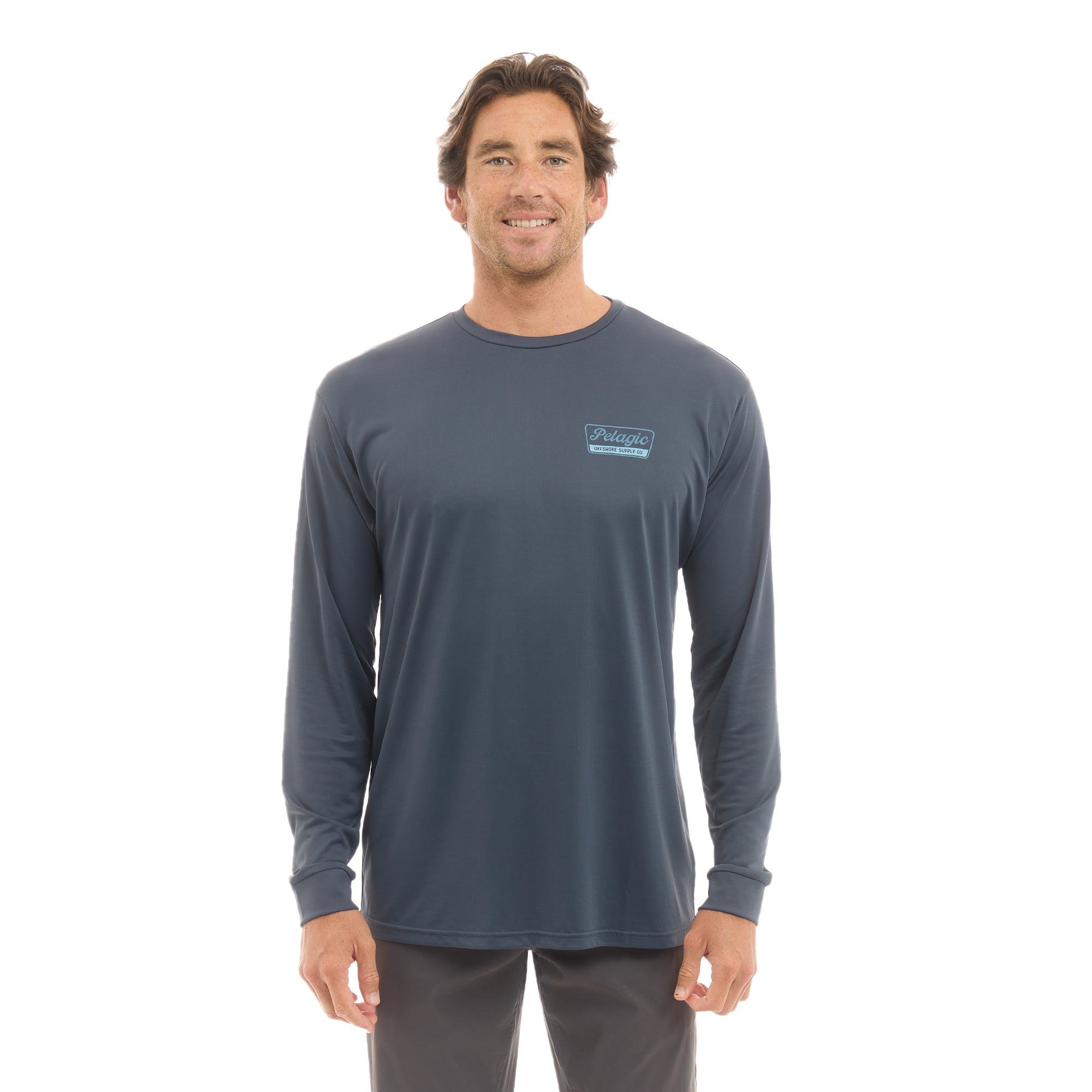 Pelagic Aquatek Dockline maglia manica lunga blu navy UPF 50+