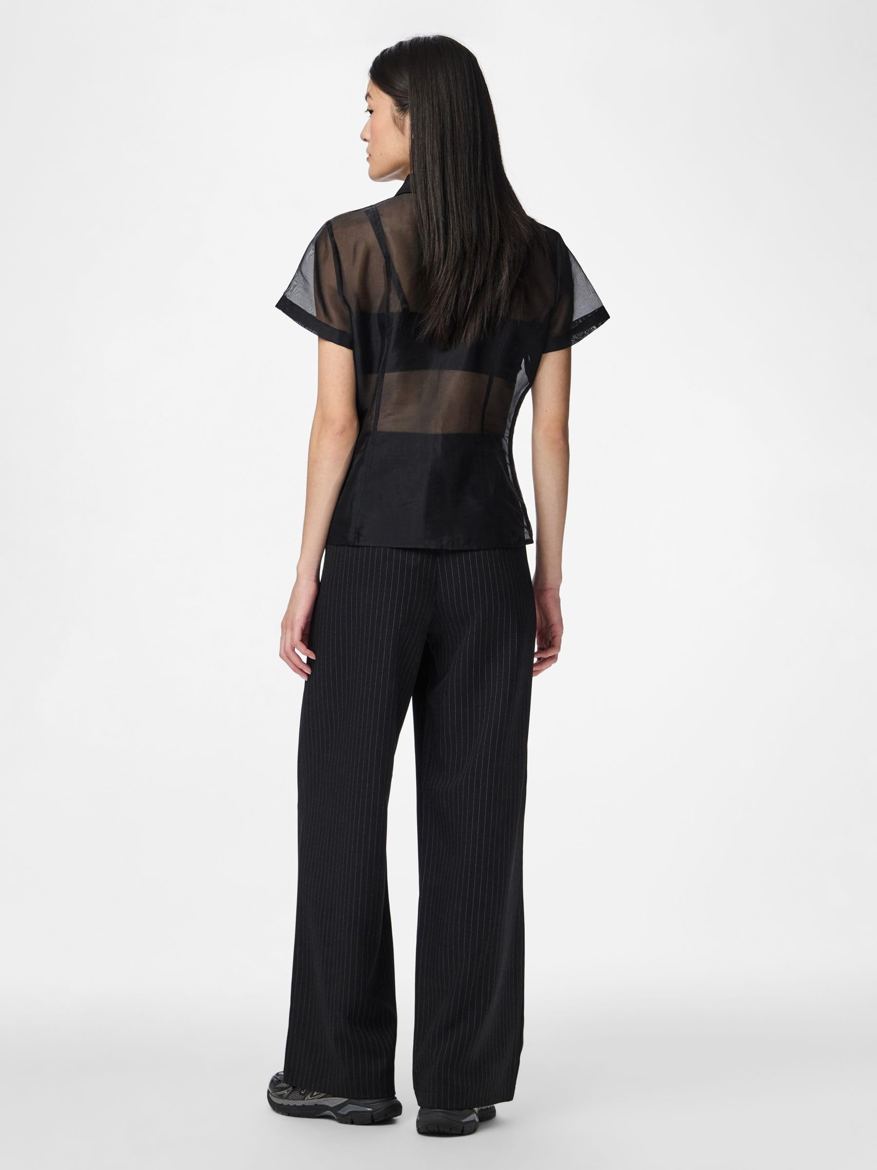 Pieces Pcfalka pantalone gessato wide leg donna