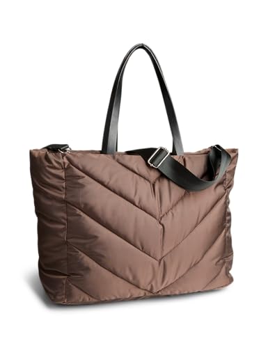 PIECES Pcjune Padding Shopper Borsa Donna Hot Fudge