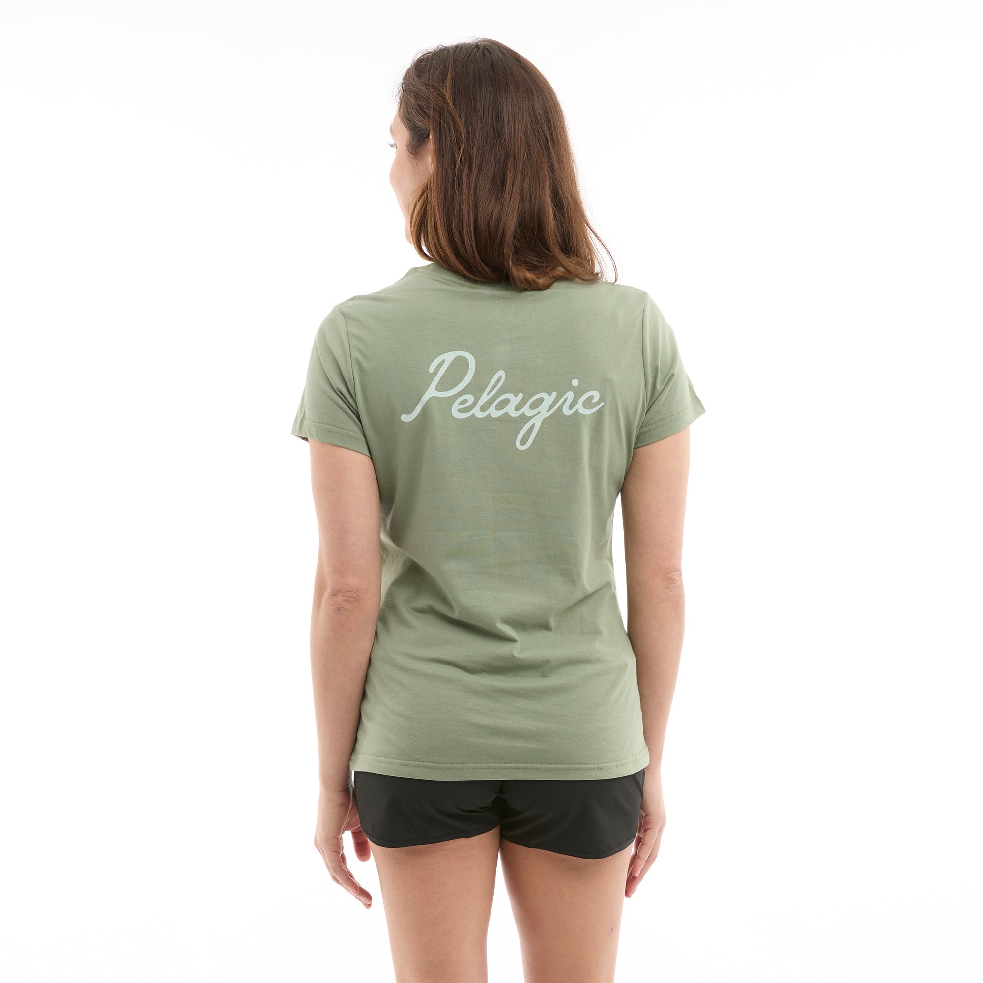 Pelagic Ws Lines In maglietta donna verde cotone bio