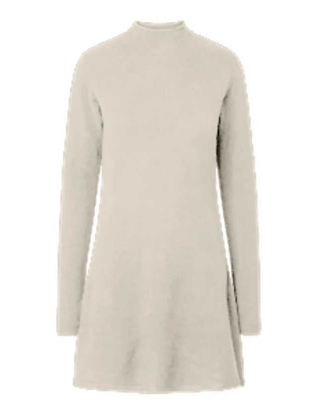 Pieces Pcjunna LS Mock Neck Mini Knit Dress abito S