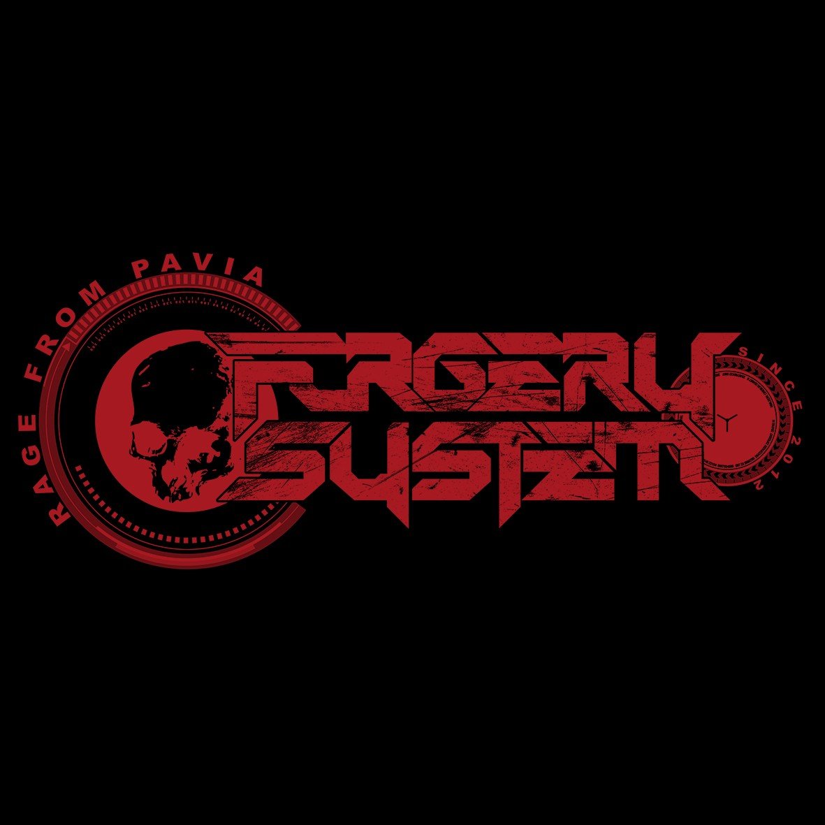 Matrix Music Store Forgery System Red Logo t-shirt cotone organico
