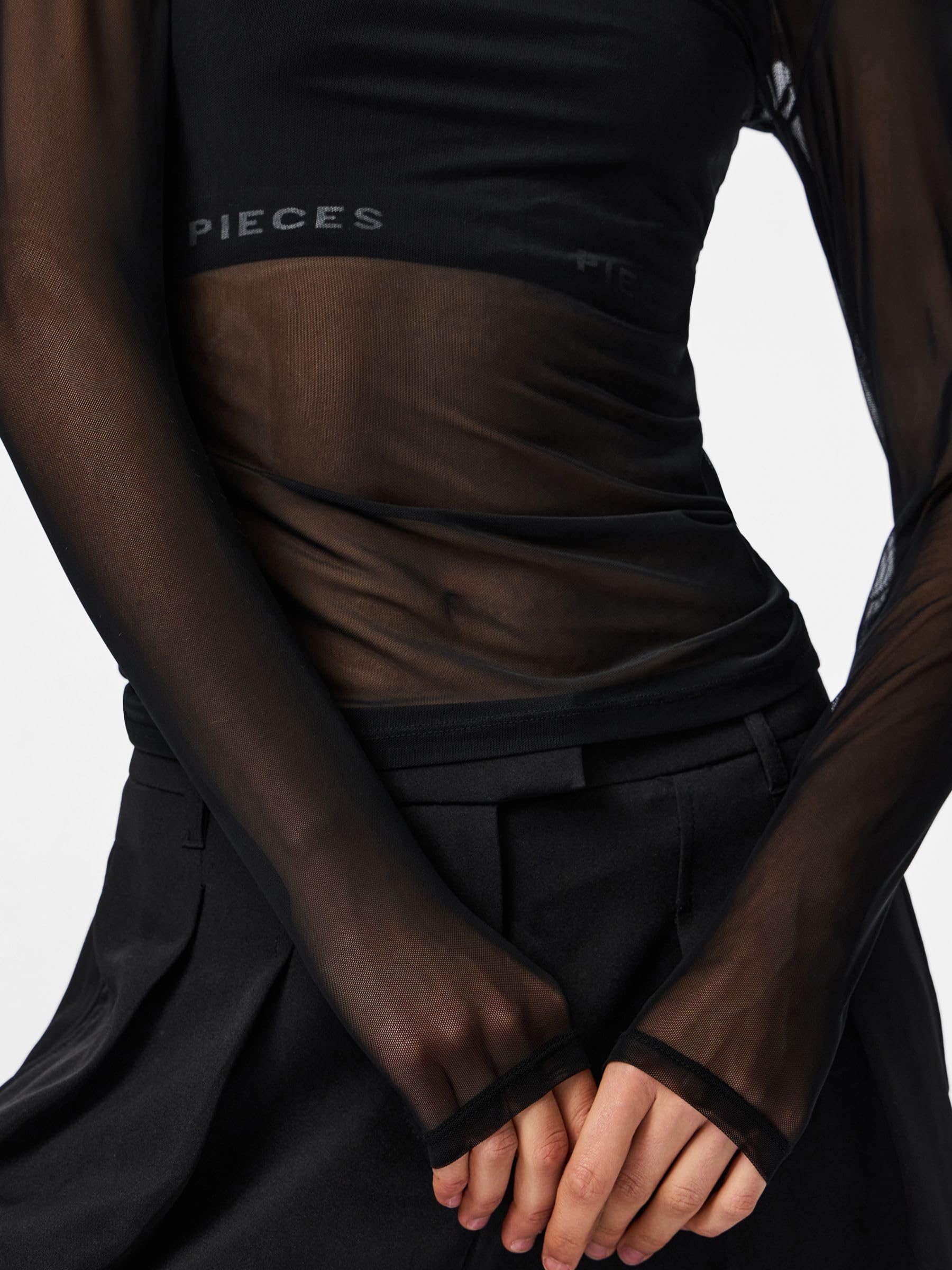 Pieces Pcninni top donna maniche lunghe cotone
