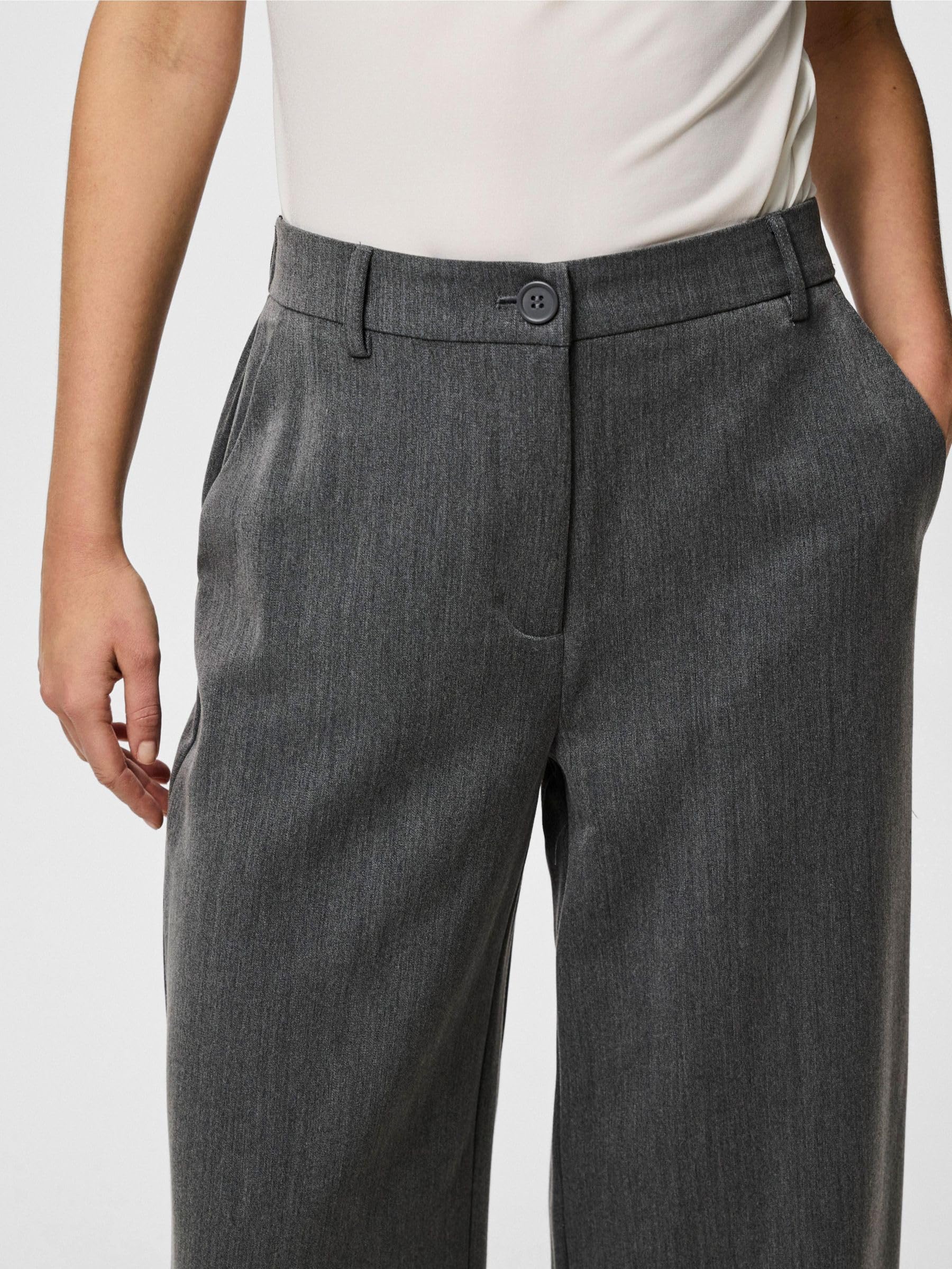Pieces Pckamil Pantaloni Donna Gamba Larga Comodi