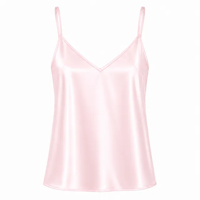 el.residu One Satin Dart canotta seta rosa L