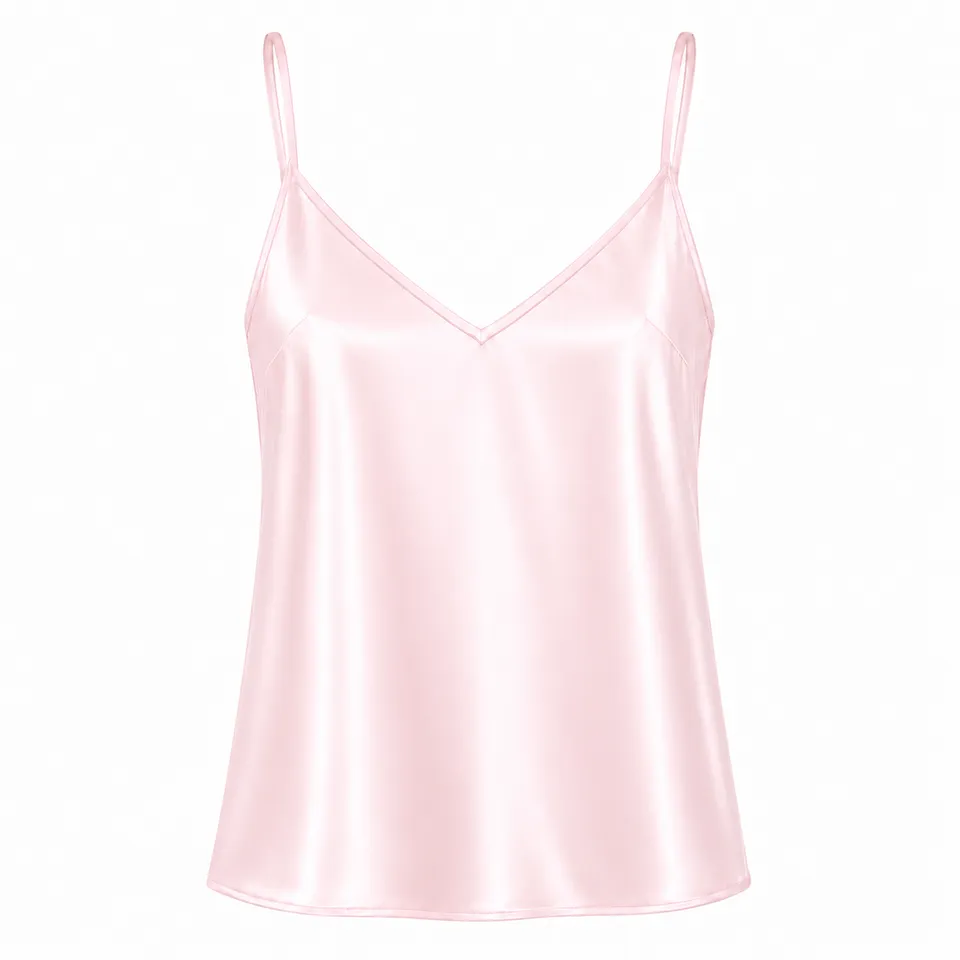 el.residu One Satin Dart canotta seta rosa L