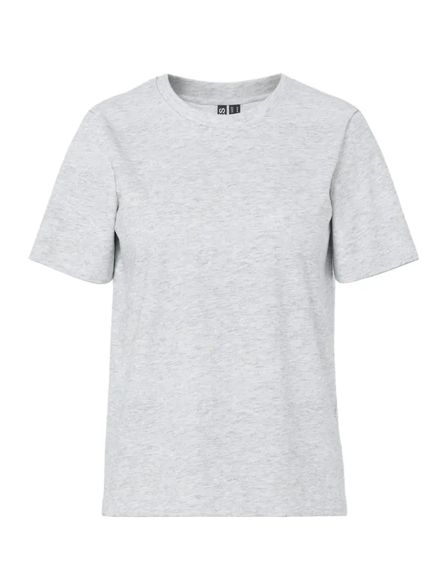Pieces PcRia t-shirt grigio melange cotone