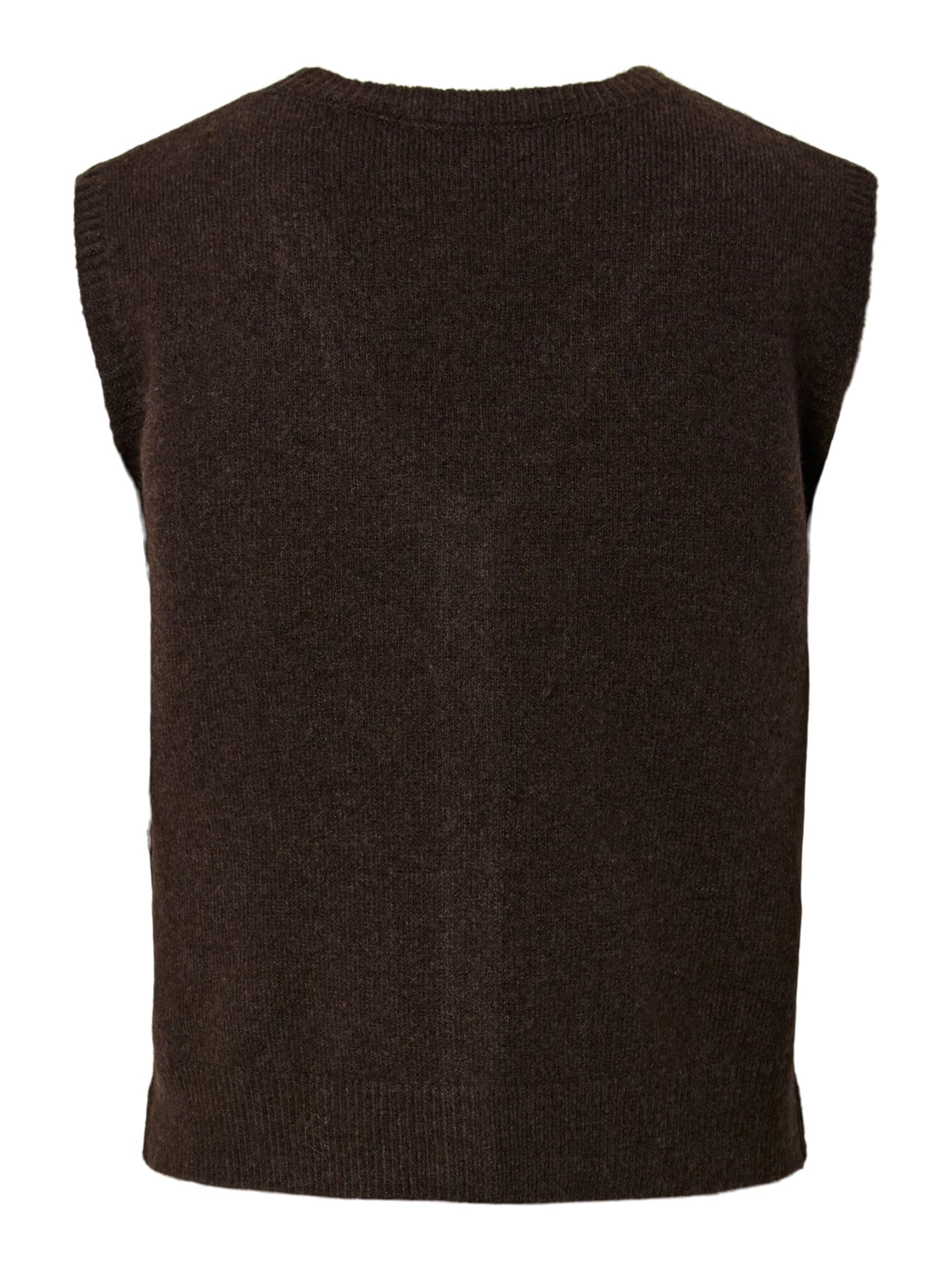 Pieces Pcsally SL V-Neck Knit Vest Noos gilet donna XS Hot Fudge