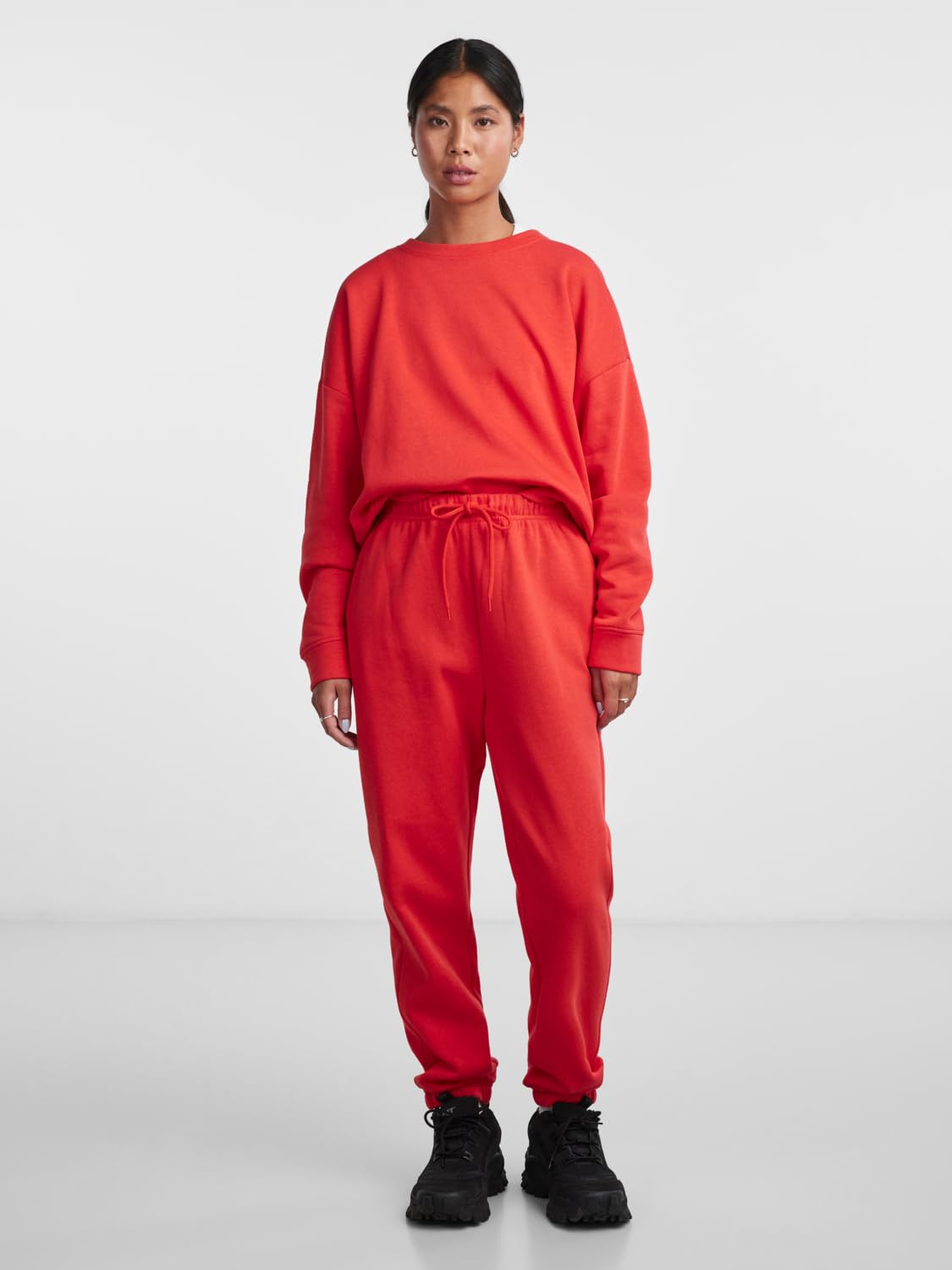 Pieces Pcchilli HW Sweat Pants pantaloni rosso papavero