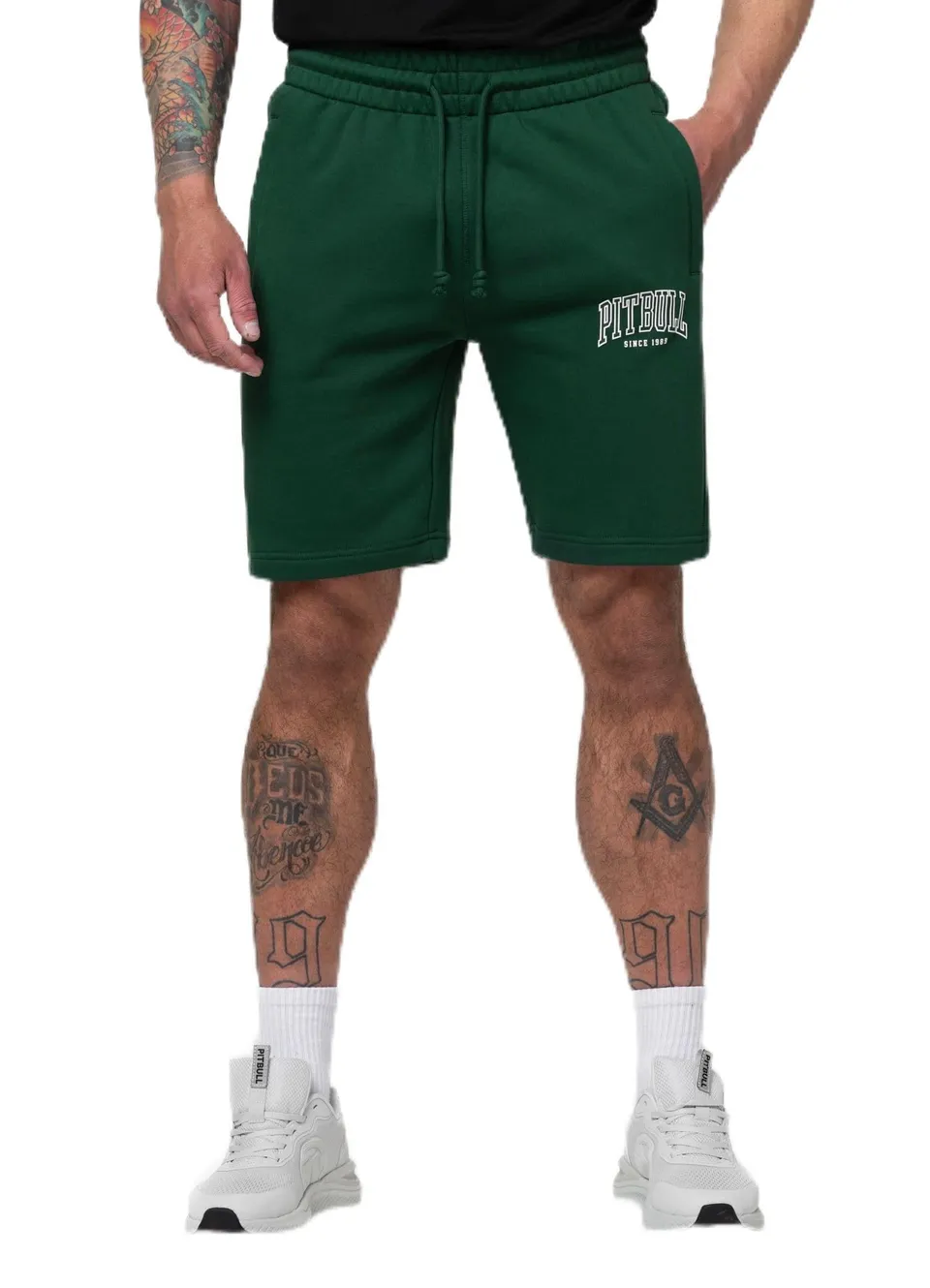 Pitbull Badger pantaloncini uomo cotone regular fit con zip