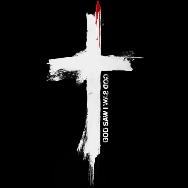 God Saw I Was Dog Cross maglietta cotone organico