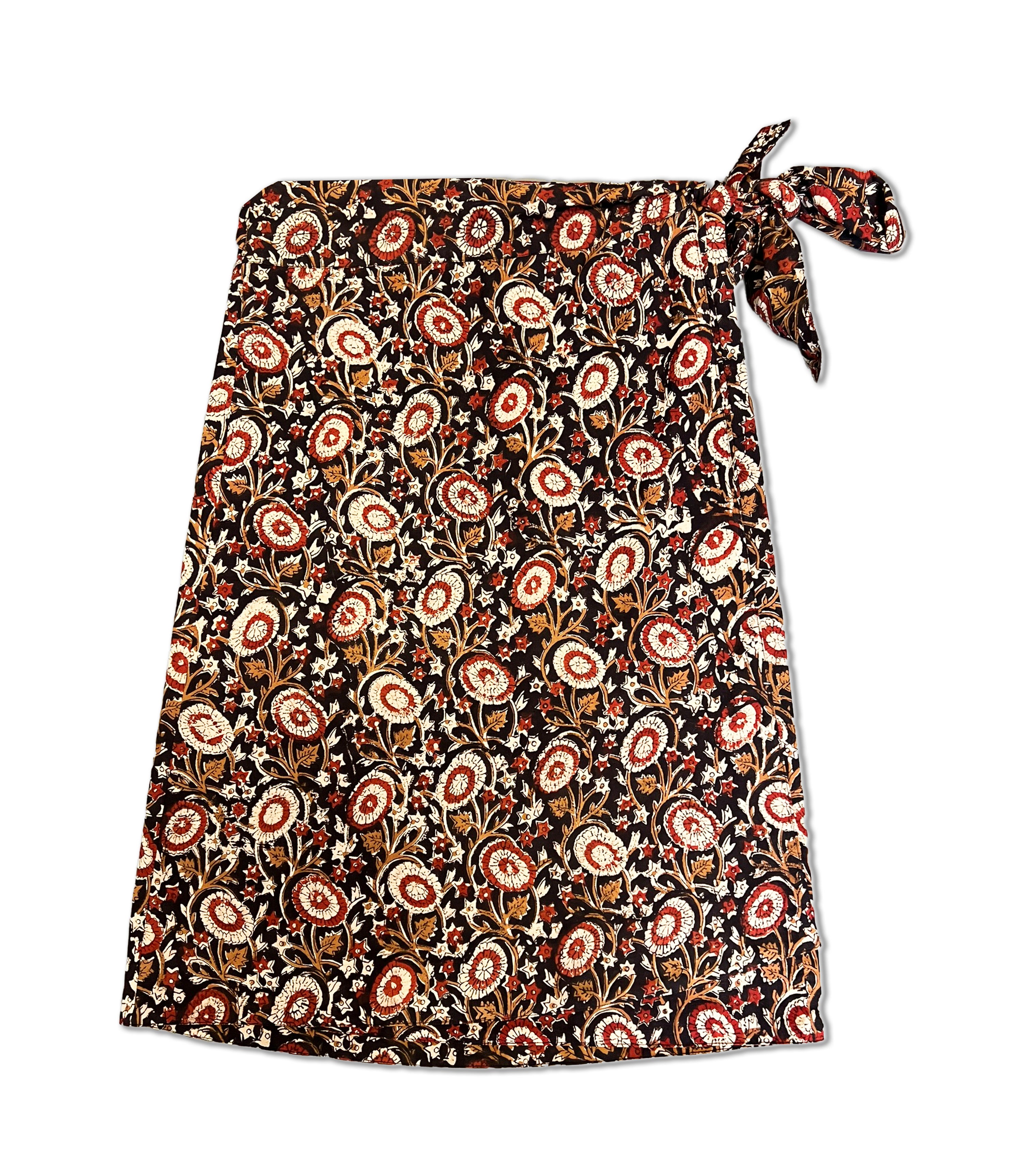 el.residu Amira Long #4 gonna cotone nero block print