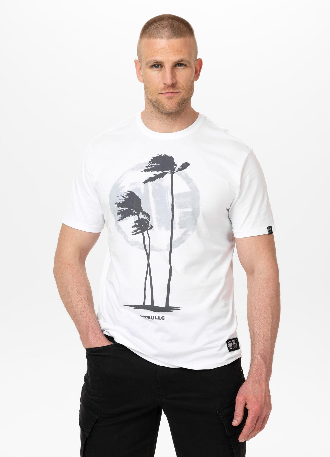 Pitbull Palms maglietta uomo cotone stampa palme