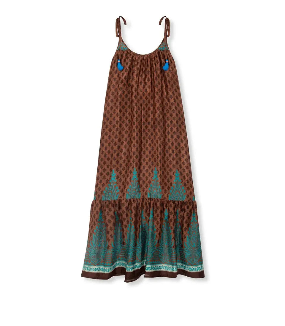el.residu Myra #35 abito midi marrone L/XL sari