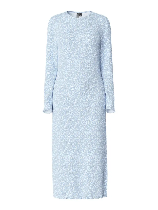 Pieces Pcflora LS Midi vestito donna S manica lunga