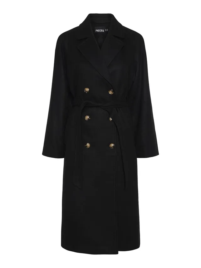 Pieces Pcmarbel cappotto donna taglia S lungo nero