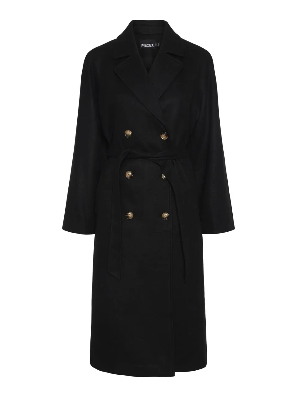 Pieces Pcmarbel cappotto donna taglia S lungo nero