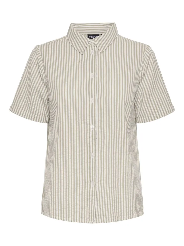 Pieces Pcsally Seersucker camicia donna maniche corte