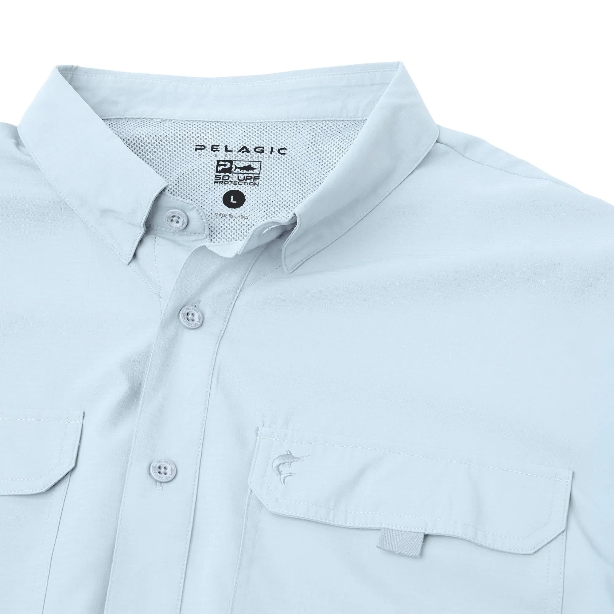 Pelagic Keys camicia uomo azzurra UPF 50+