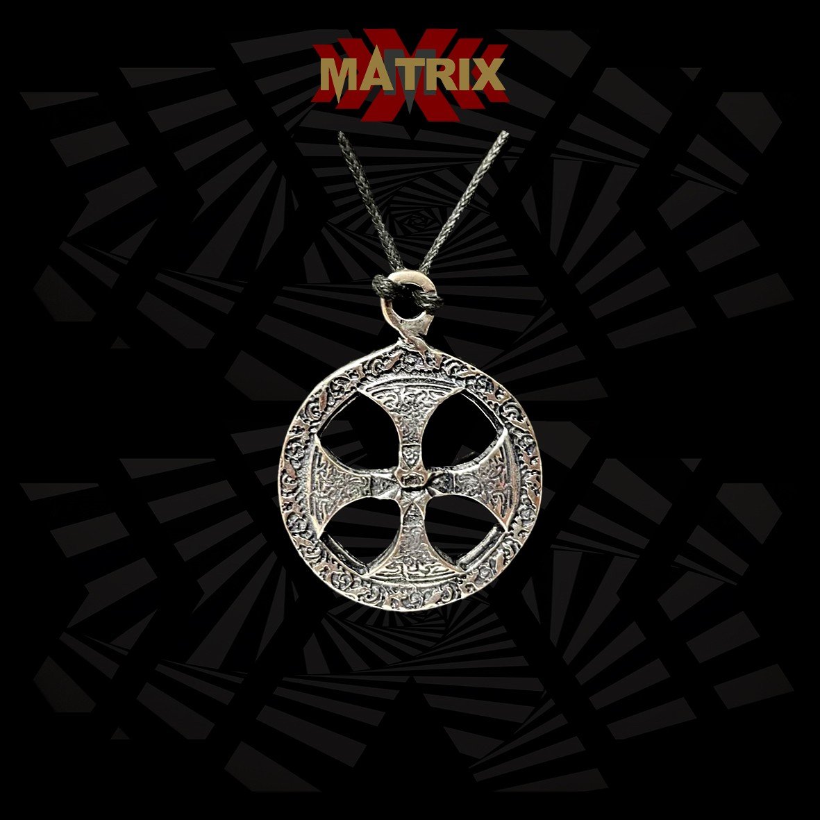 Matrix Music Store Medieval Celtic Cross ciondolo zamak cordino